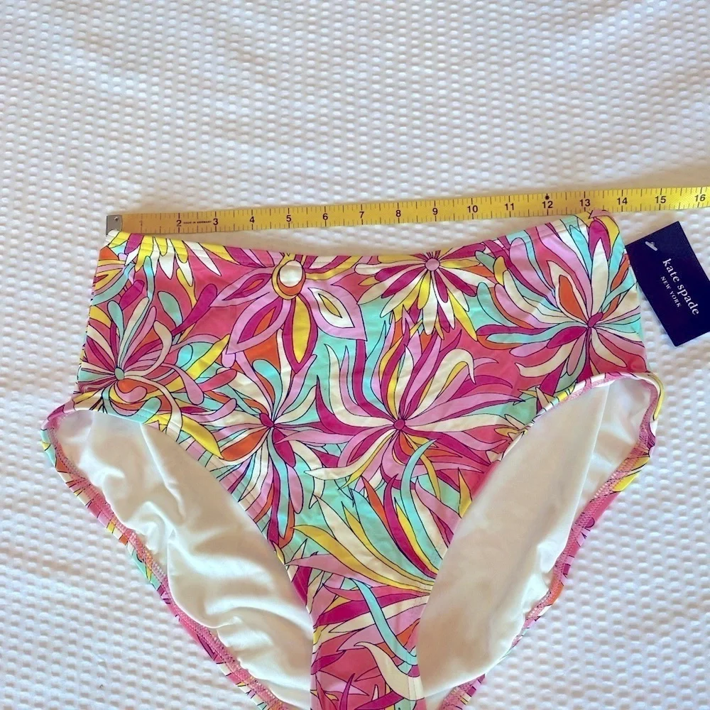 Kate Spade Anemone Floral High Waist Bikini Bottom Size Large